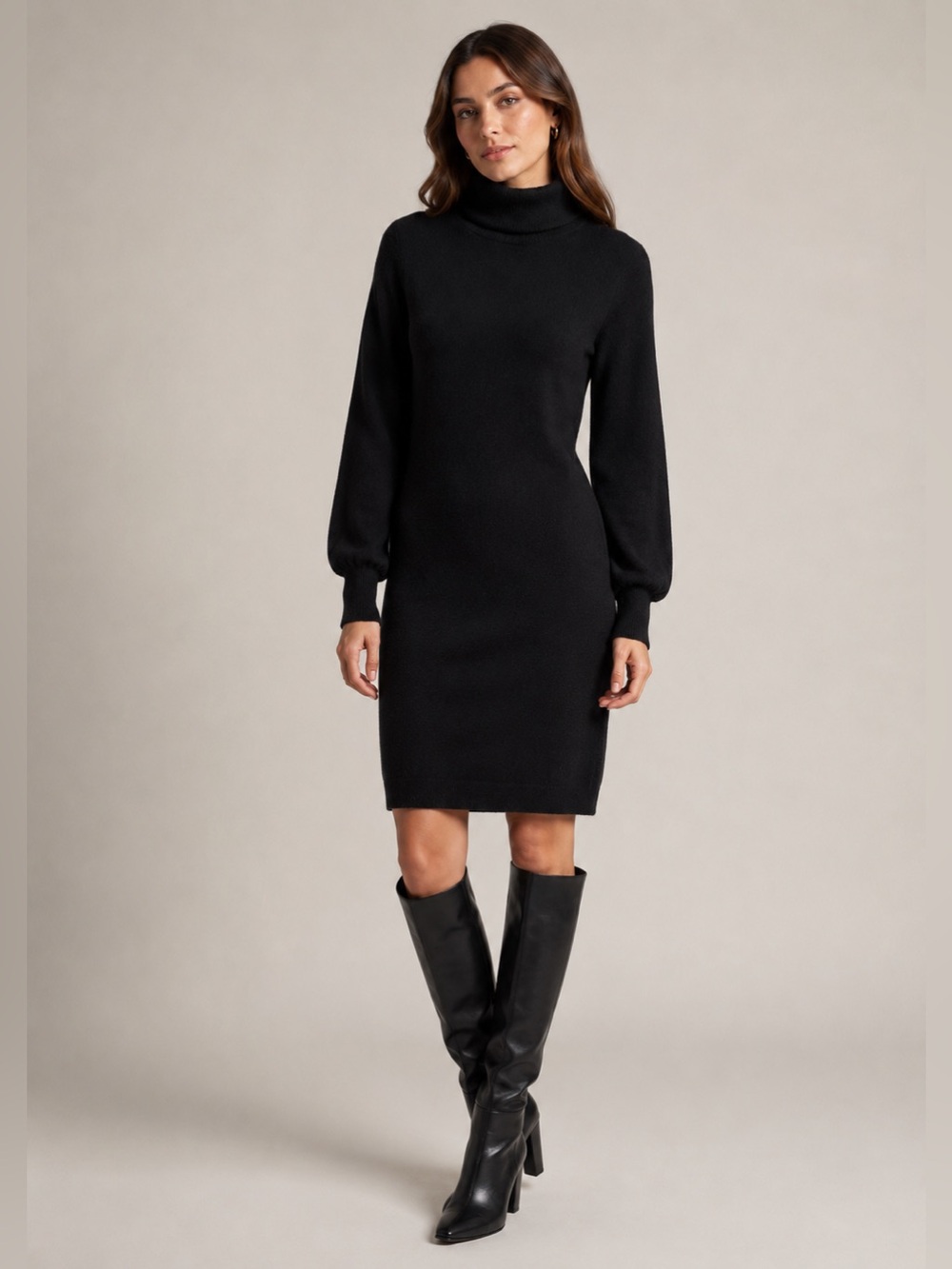 Barney’s New York 100% Cashmere Turtleneck Sweater Dress.